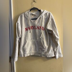 Red Shirt University of Maryland v neck hoodie, women’s M